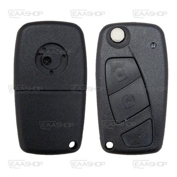 FIA05KS - CARCASA PLEGABLE MANDO FIAT 3 BOTONES (NEGRA)