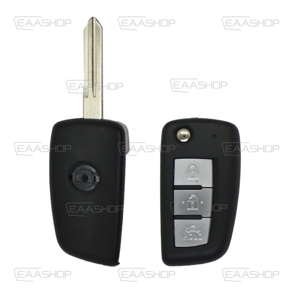 NS06KS - CARCASA DE MANDO PLEGABLE NISSAN 3 BOTONES