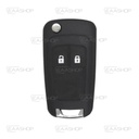 CH05KS - COQUE TÈLÈCOMMANDE PLIANTE 2 BOUTONS CHEVROLET (LAME HU100)