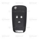 CH06KS - COQUE TÈLÈCOMMANDE PLIANTE 3 BOUTONS CHEVROLET (LAME HU100)