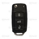 VAG08KS - CARCASE DE TÉLÉCOMMANDE VW CARRÉ 3 BOUTONS