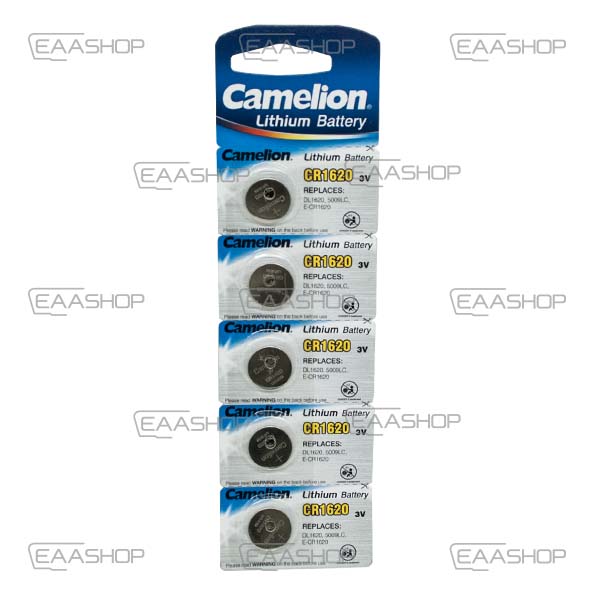 CR1620 - PACK 5 PILES DE BOUTON DE LITHIUM CR1620
