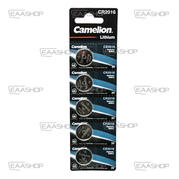 CR2016 - PACK 5 PILES DE BOUTON DE LITHIUM CR2016