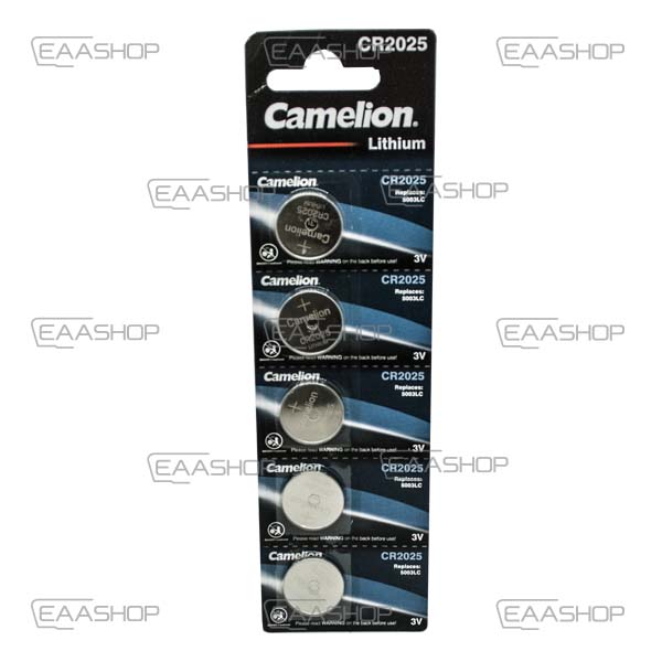 CR2025 - PACK 5 PILES DE BOUTON DE LITHIUM CR2025