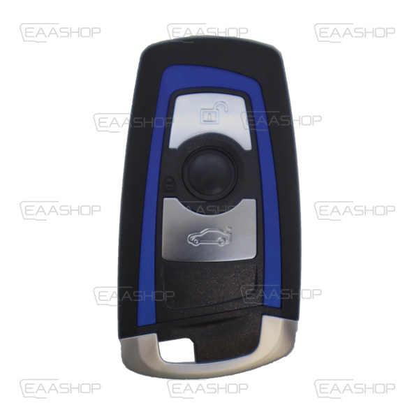 BW12KS - COQUE TELECOMMANDE KEYLESS 3 BOUTONS BMW (BLEU) (LAME HU100R)