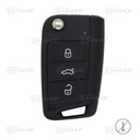 VW33RC - TELEMANDO NEGRO PLEGABLE 3 BOTONES VW - ORIGINAL