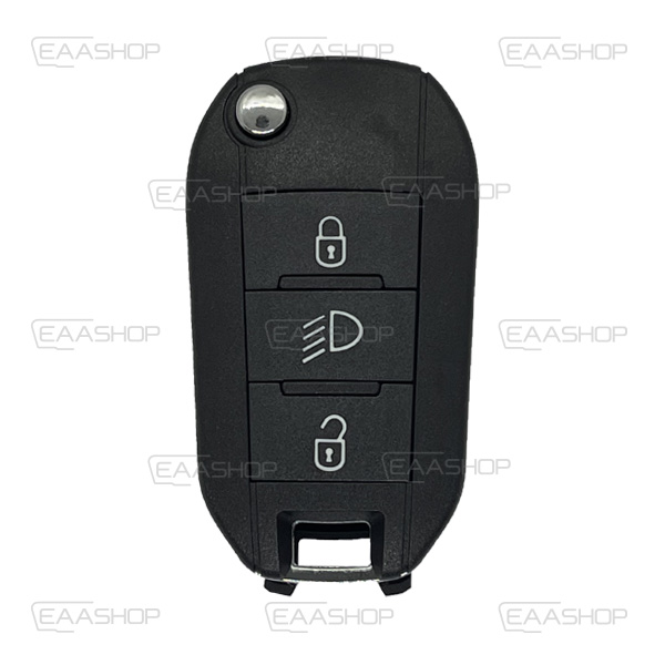 PSA34KS - CARCAÇA DE COMANDO RETRÁTIL 3 BOTÕES PEUGEOT (LÂMINA HU83)