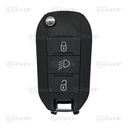 PSA34KS - CARCAÇA DE COMANDO RETRÁTIL 3 BOTÕES PEUGEOT (LÂMINA HU83)