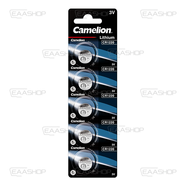 CR1220 - PACK 5 PILAS DE BOTON DE LITIO CR1220